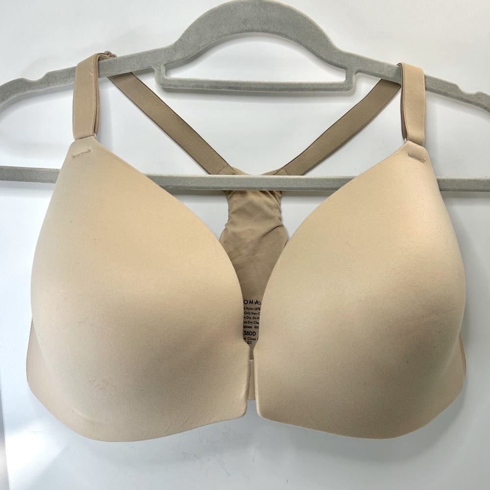 SOMA Enbliss Front Close Racerback Neutral Cream/Tan Adjustable Strap Bra 38DD